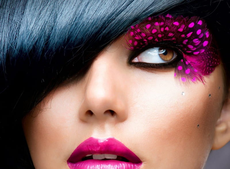 Artistic eye makeup, model, beauty, face, woman, eye makeup, style, HD wallpaper
