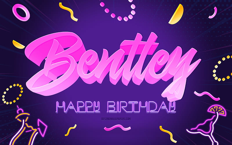 Happy Birtay Bentley Purple Party Background, Bentley, creative art, Happy Bentley birtay, Bentley name, Bentley Birtay, Birtay Party Background, HD wallpaper