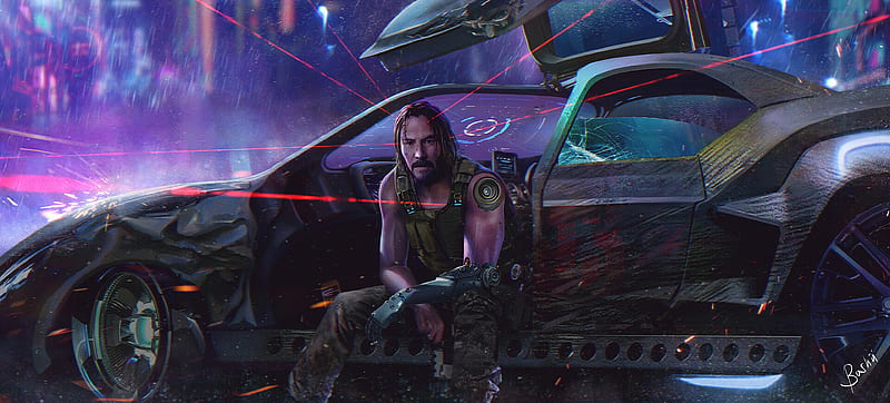 Cyberpunk 2077 Keanu Reeves , keanu-reeves, cyberpunk-2077, games, artstation, HD wallpaper
