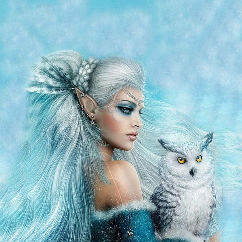 Ethereal Elfin, owl, pretty, lovely, elfin, soft, women are special ...