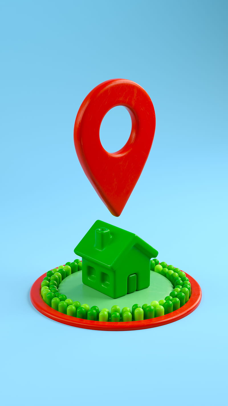 Location 1, 3d, Perry, abstract, artart, black, bright, cgi, colorful, colourful, cute, heart, house, isometric, love, marker, plastic, random, red, render, romance, yellow, HD phone wallpaper