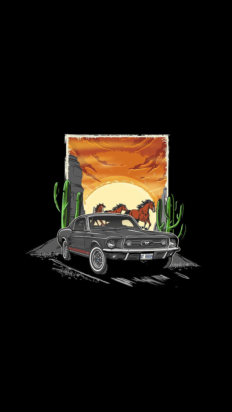 Vintage Mustang, ford, HD phone wallpaper