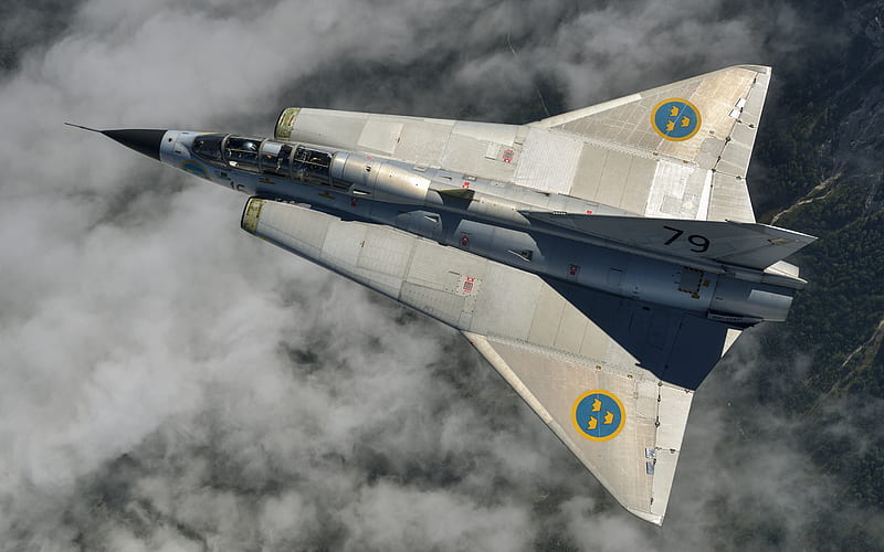 Saab 35 Draken, swedish supersonic fighter, Swedish military aircraft, Sweden, Swedish Air Force, Saab, HD wallpaper