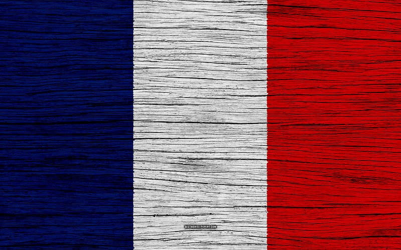 Flag of France Europe, wooden texture, French flag, national symbols, France flag, art, France, HD wallpaper