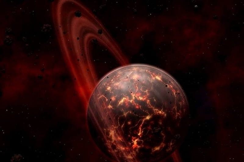 Burning world, alien, planet, outer, space, HD wallpaper