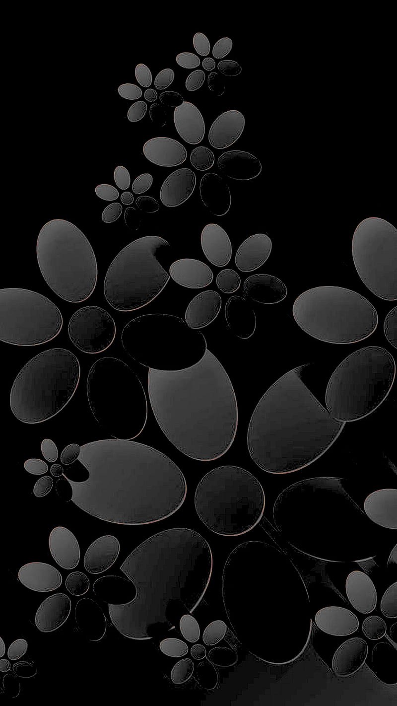 Black Flowers, abstract, amoled, dark, edge, HD phone wallpaper | Peakpx