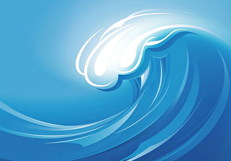 Wave, summer, white, abstract, sea, blue, vector, HD wallpaper | Peakpx