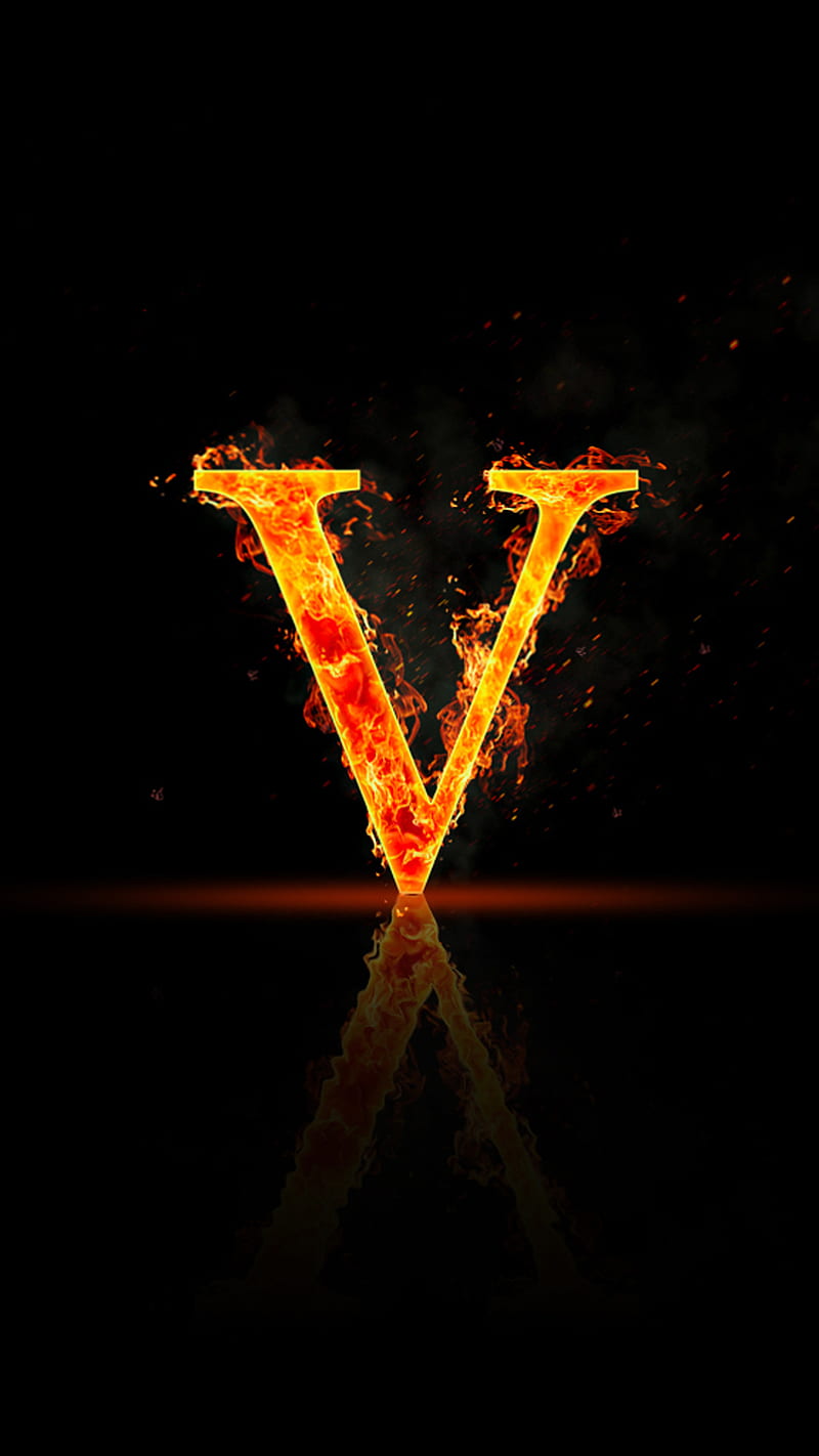 V, fire, letters, HD wallpaper | Peakpx
