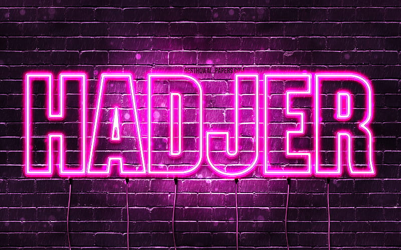 Hadjer, , With Names, Female Names, Hadjer Name, Purple Neon Lights 