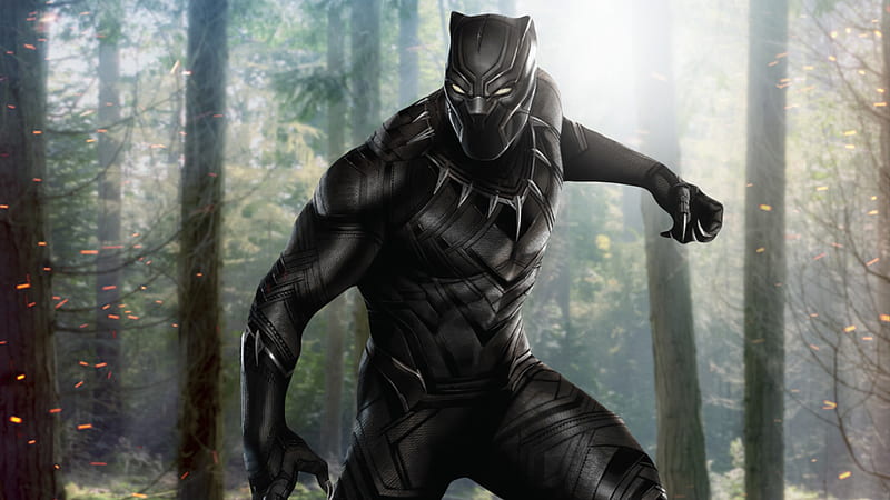 Black Panther In Jungle, black-panther, superheroes, behance, digital-art, HD wallpaper
