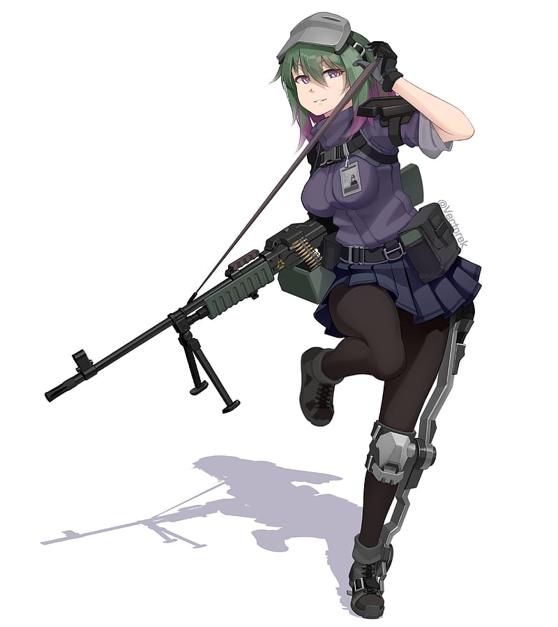 Anime Girl Rifle Gun Point Wallpaper 4K #7750g