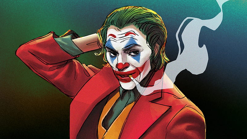 Joker Smoking Illustration , joker, superheroes, artist, artwork, digital-art, artstation, HD wallpaper