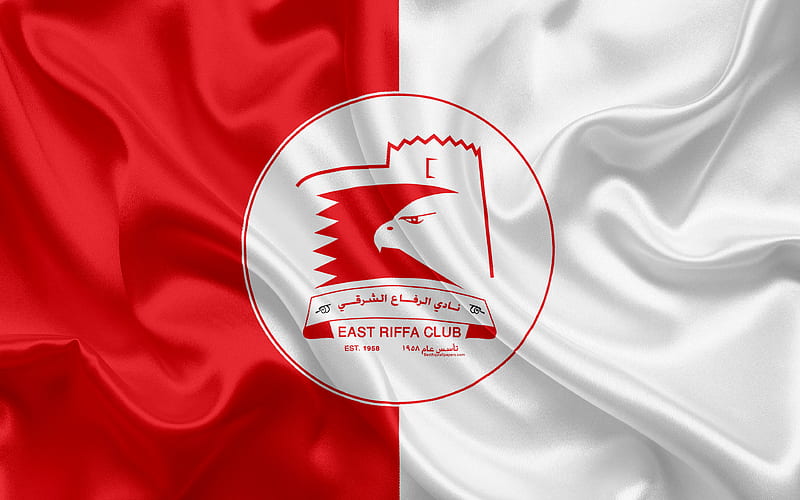 East Riffa FC Bahrain football club, East Riffa emblem, logo, silk flag, Bahraini Premier League, Riffa, Bahrain, football, Bahrain football championship, HD wallpaper