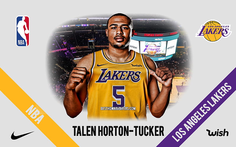 Talen Horton-Tucker, Los Angeles Lakers, American Basketball Player, NBA, portrait, USA, basketball, Staples Center, Los Angeles Lakers logo, HD wallpaper
