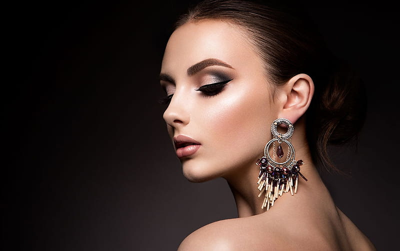 ღ, Look, Earrings, Makeup, Face, HD wallpaper | Peakpx