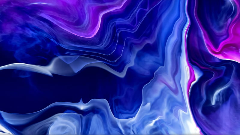Blue And White Gas Flow Abstract, HD wallpaper