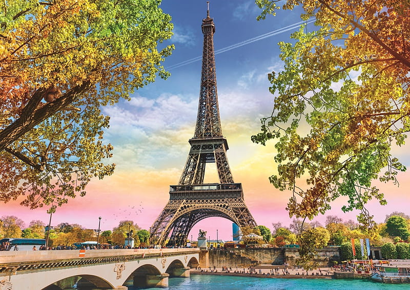 Romantic Paris, seine river, trees, bridge, eiffel tower, france, HD  wallpaper | Peakpx