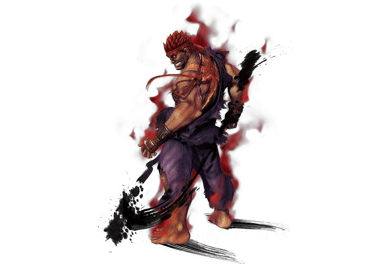 Premium Free ai Images  ryu street fighter character detailed portrait  fight blood scream blue energy blast full body background old style japan  house fire