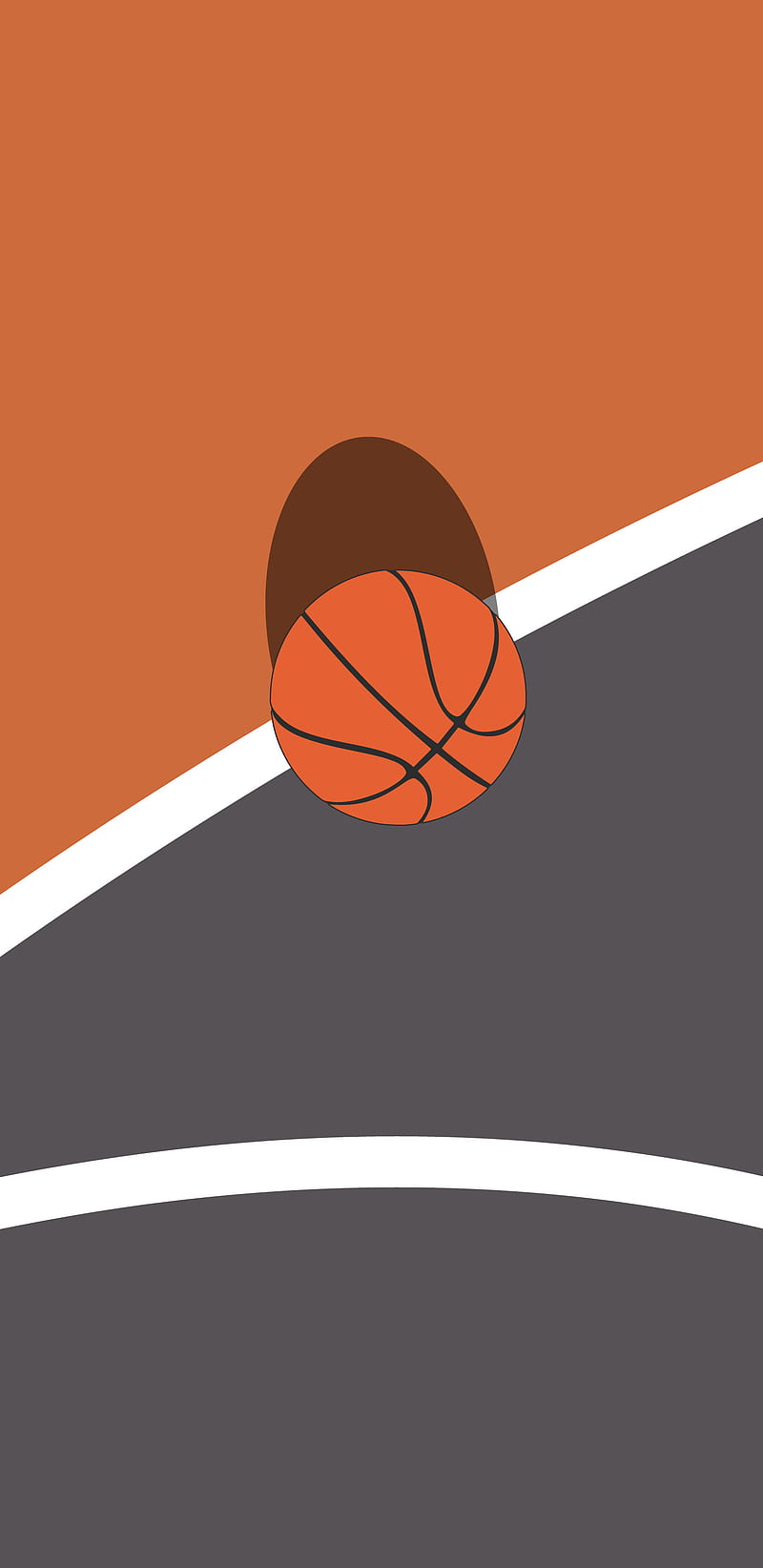 Minimal Basketball, ball, minimalist, HD phone wallpaper