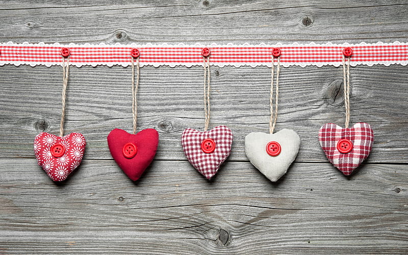 Happy Valentines!, hand made, corazones, wooden, red, Valentines, love ...