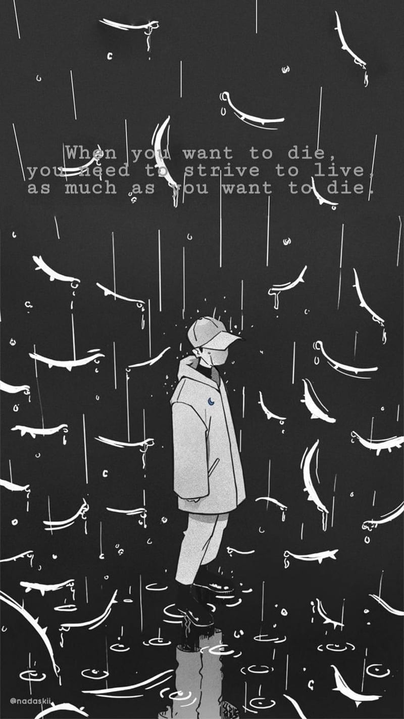 Quote, aesthetic, army, black, bts, die, live, lonely, rain, sad, HD phone  wallpaper | Peakpx