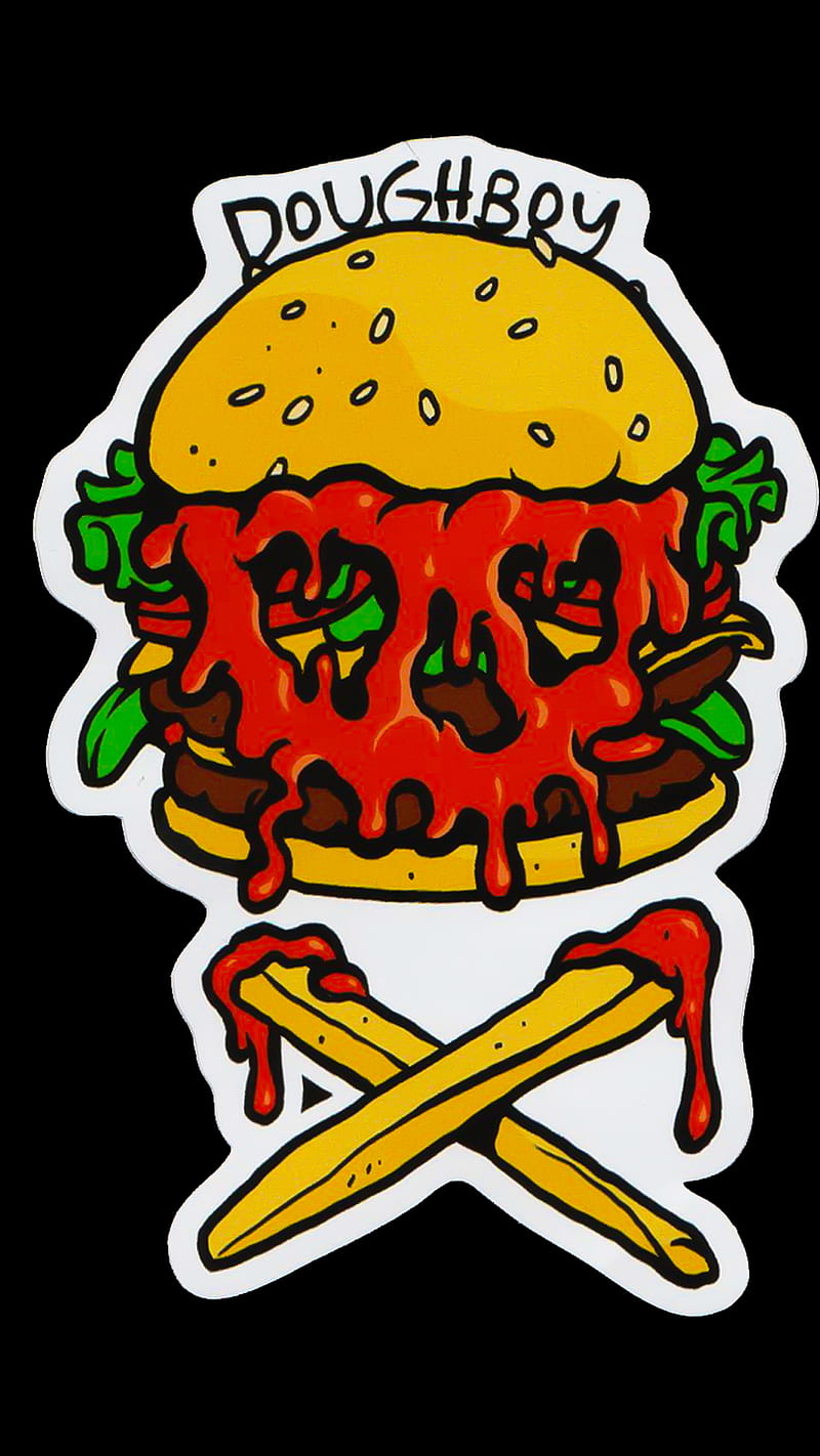 Dough King, burger, skull, HD phone wallpaper