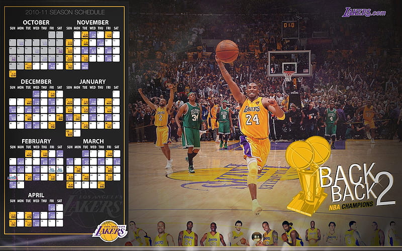 2010-11 season NBA Los Angeles Lakers 02, HD wallpaper