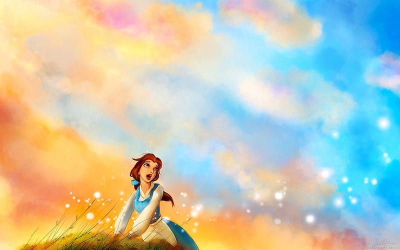Alice, girl, grass, cartoon, sky, women, disney, HD wallpaper | Peakpx