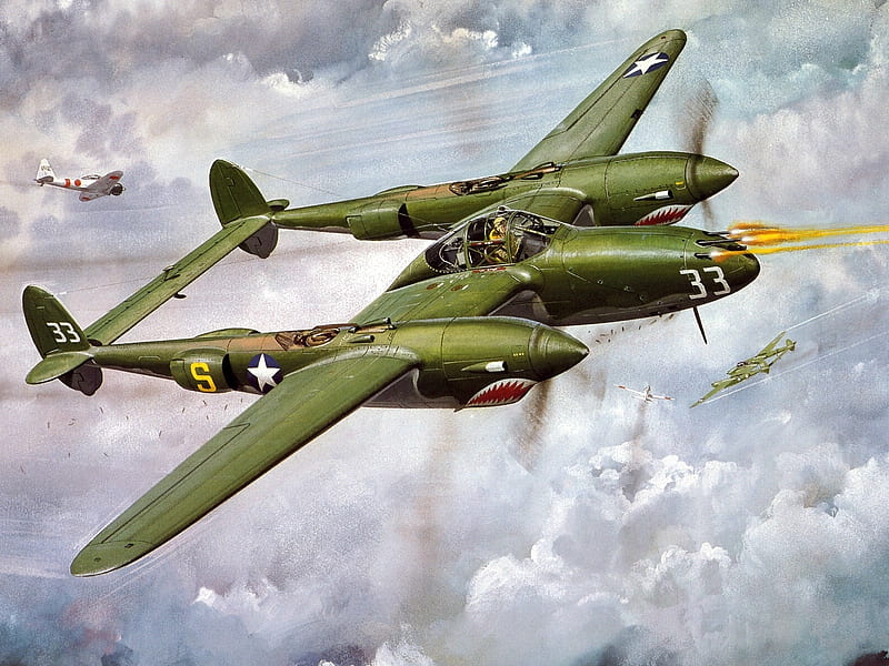 P38 Lightning, p38, aircraft, hand-drawing, wwii, HD wallpaper | Peakpx