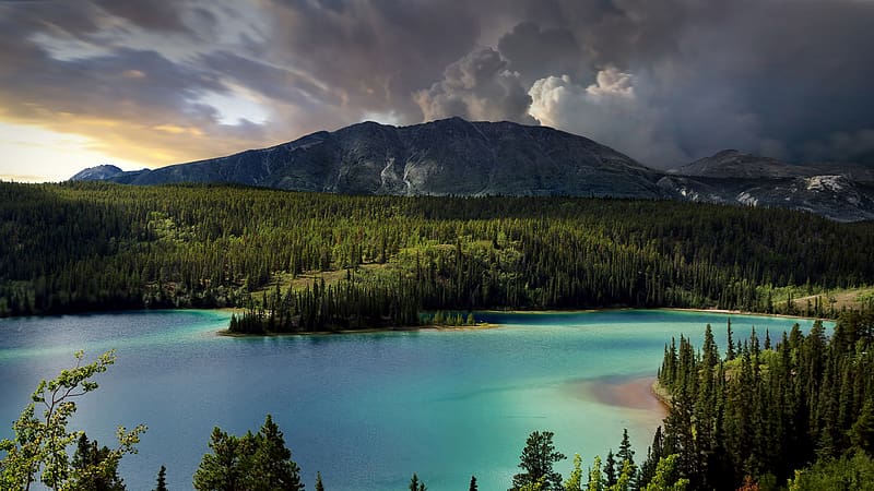 Emerald Lake South Klondike Highway Yukon Canada Bing, HD wallpaper