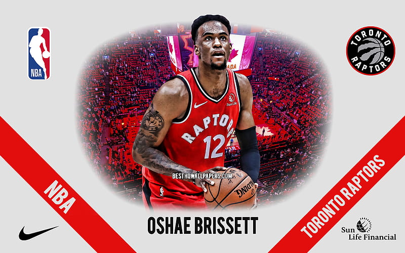 Oshae Brissett, Toronto Raptors, Canadian Basketball Player, NBA, portrait, USA, basketball, Scotiabank Arena, Toronto Raptors logo, Oshae Jahve Brissett, HD wallpaper