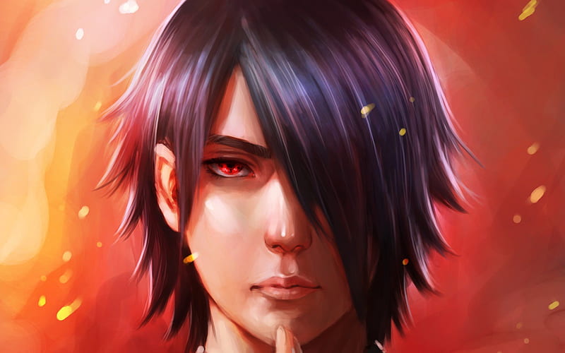 Uchiha Sasuke, portrait, Naruto the Next Generation, art, manga, Naruto, HD wallpaper