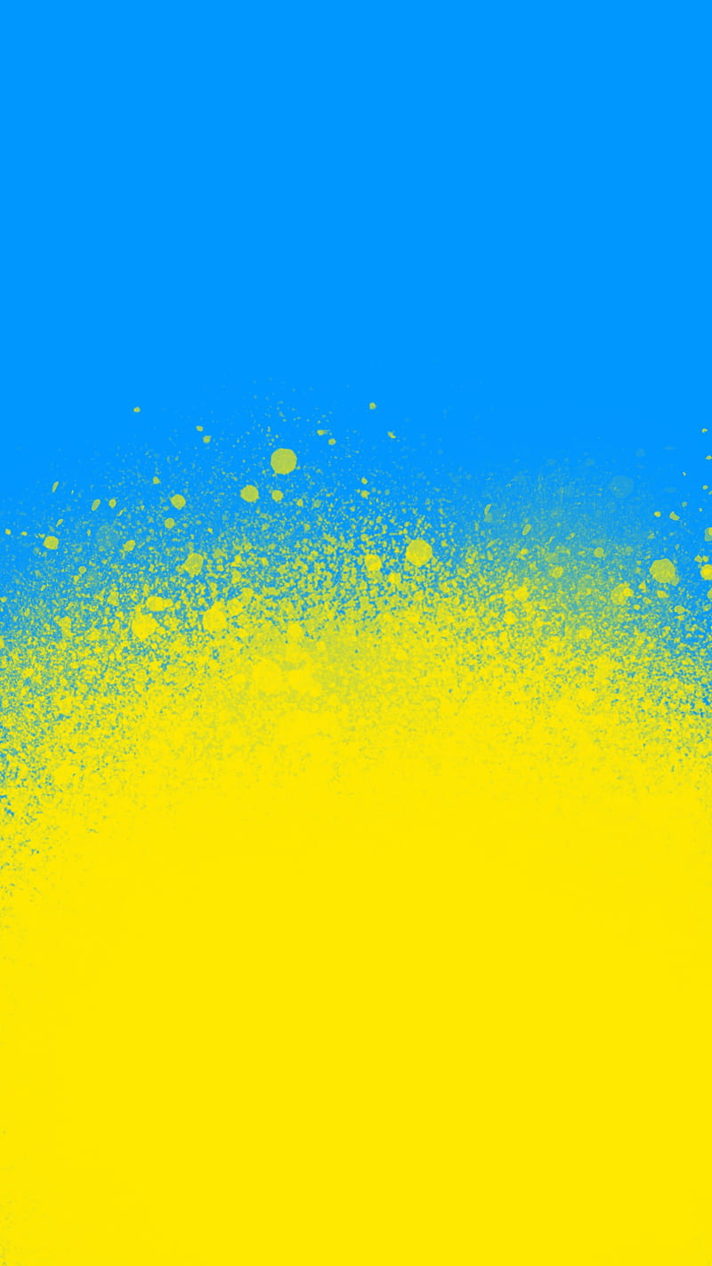 yellow color on blue, abstract splash, texture, HD phone wallpaper