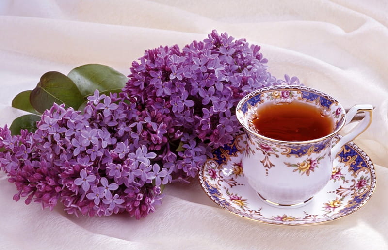 Tea Time With Flowers Painting