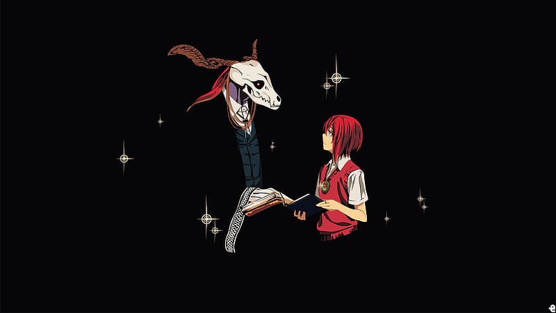 Wallpaper background, round, two, Mahou Tsukai no Yome, The Ancient Magus'  Bride, Elias Ainsworth, Hatori Chise for mobile and desktop, section сёнэн,  resolution 2000x2000 - download