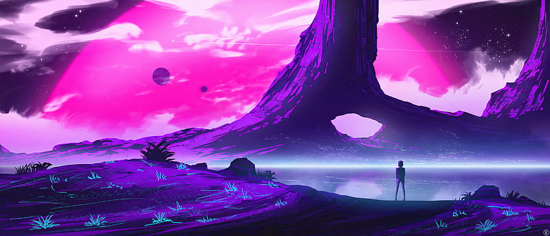 Waiting For Sunrise, synthwave, retrowave, artist, artwork, digital-art ...