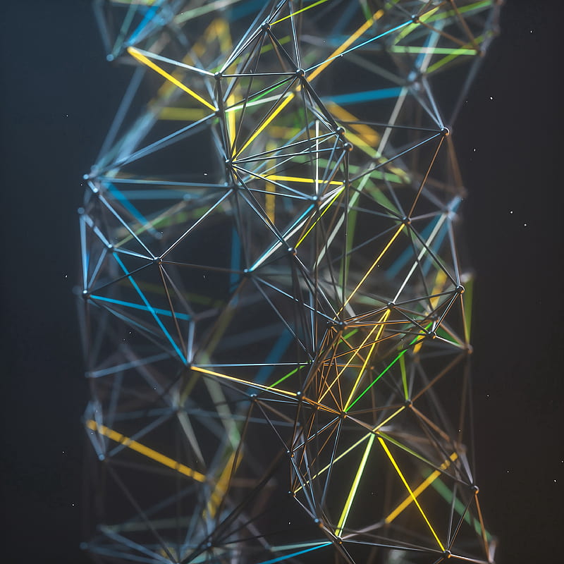 grid, structure, 3d, lines, connections, HD phone wallpaper