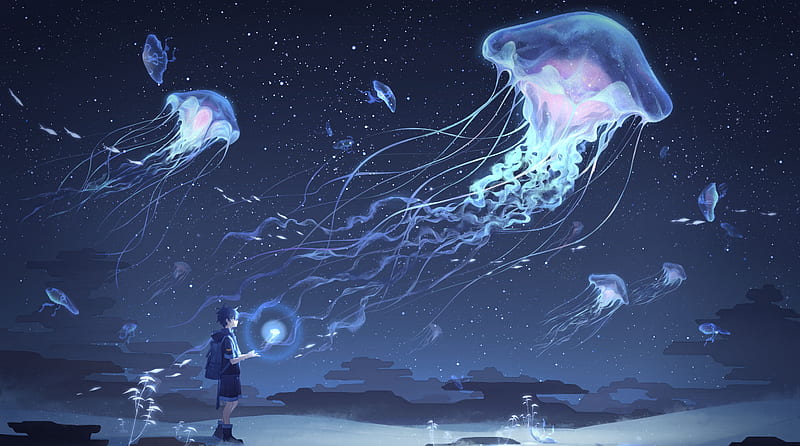 Jellyfish Art Ultra, Artistic, Fantasy, Jellyfish, HD wallpaper