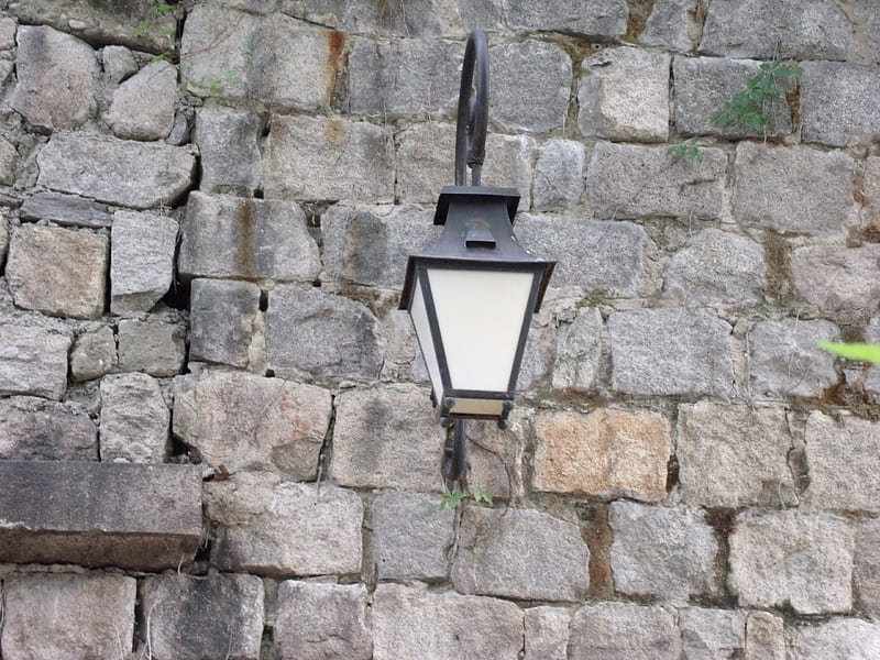 lantern, beauty, wall, old, HD wallpaper