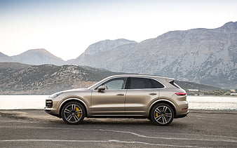 Porsche Cayenne, 2019, side view, exterior, new beige Cayenne, German cars, luxury crossover, Porsche, HD wallpaper