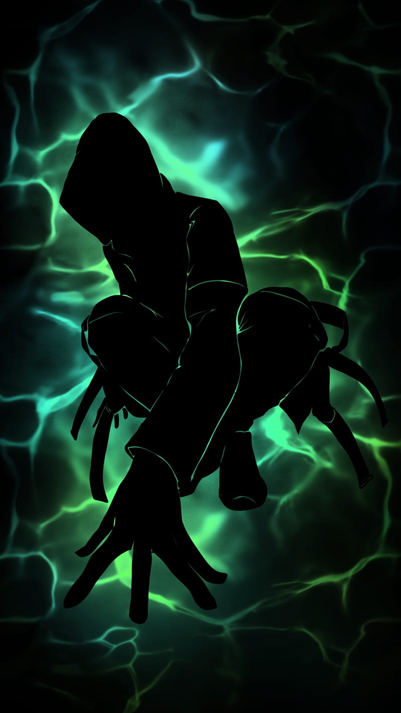 Dark man 2, abstract, dark anonymous, black, face, figure, green, man,  silhouette, HD phone wallpaper | Peakpx