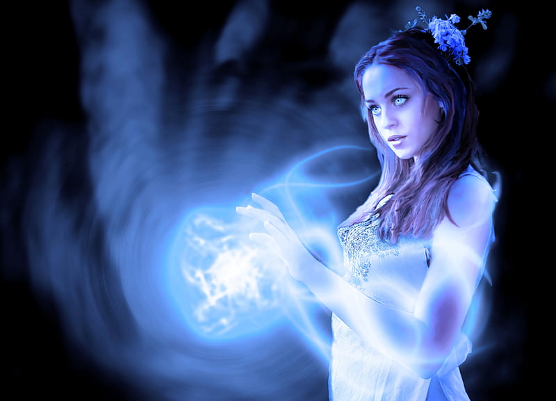 Sorceress, pretty, witch, wonderful, stunning, bonito, magic, enchantress, woman, nice, fantasy, outstanding, darkness, beauty, light, amazing, female, abstract, enchanting, girl, lightning, magical, awesome, magician, lightning bolt, HD wallpaper