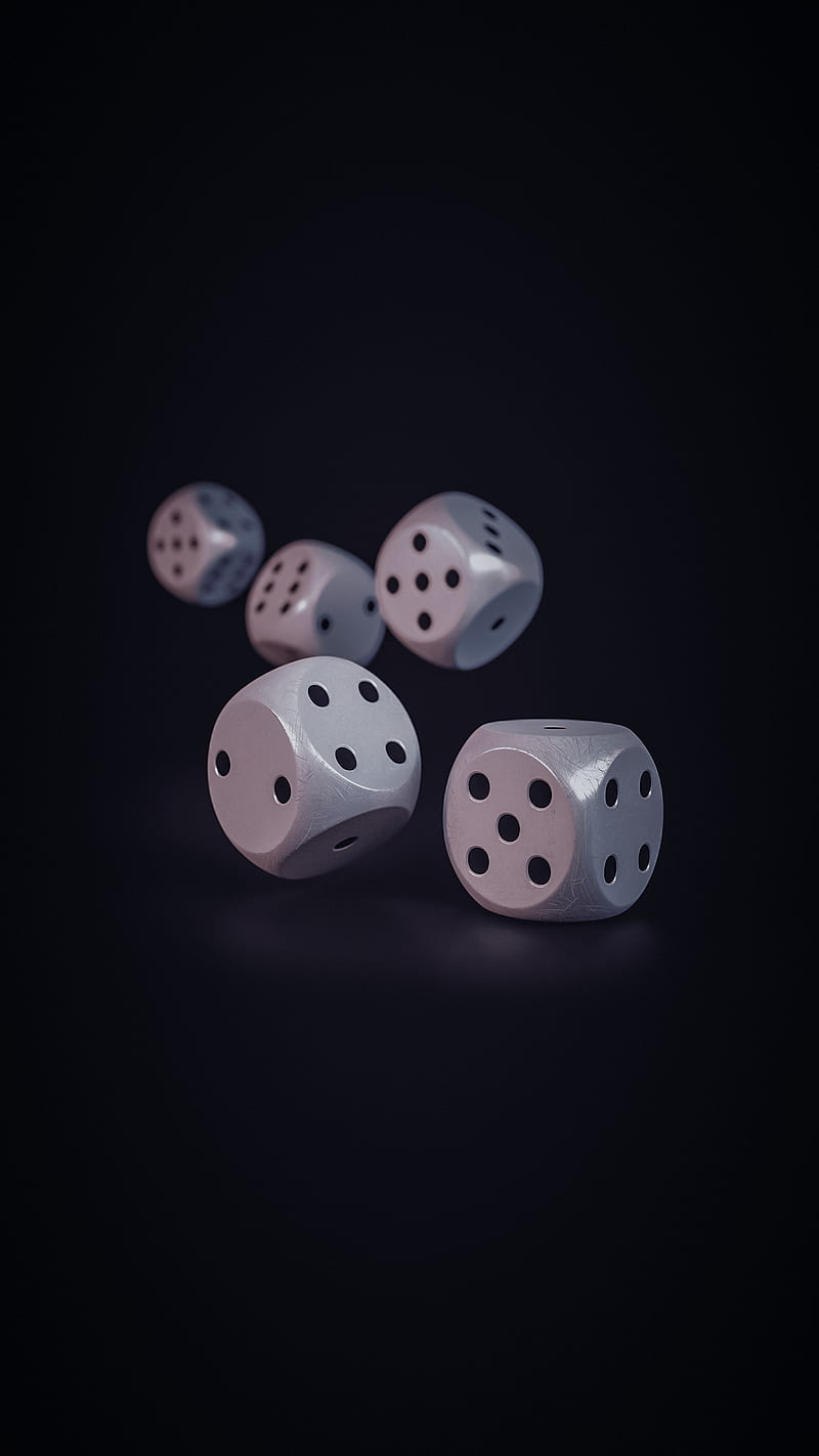 3D dice, 3D, black, casino, dark, dice, gambling, iCreate™, luck, minimal, minimalistic, HD phone wallpaper
