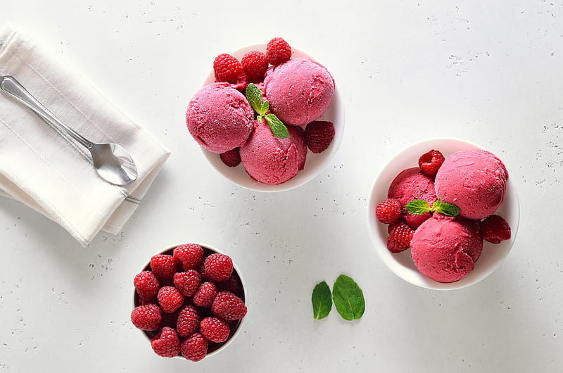 Food, Ice Cream, Berry, Fruit, Raspberry, Still Life, HD wallpaper