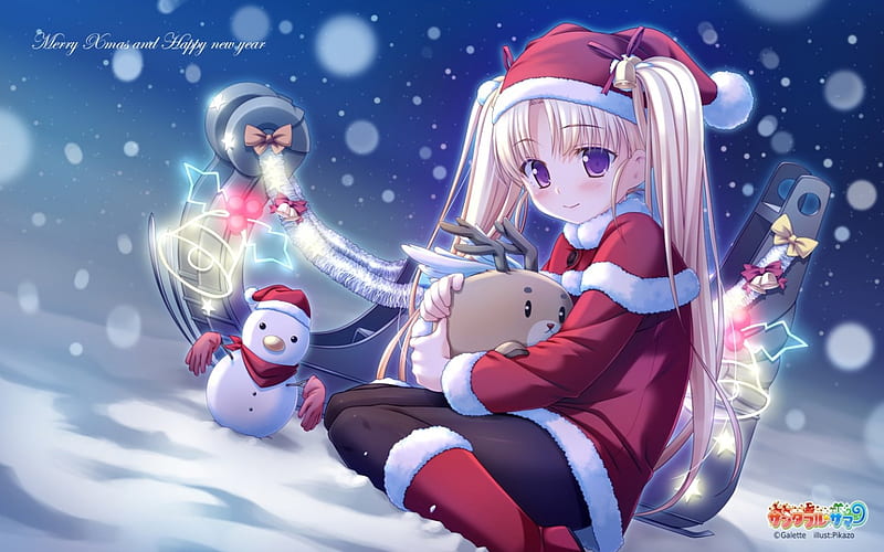 Christmas Cute Anime Santa Girl Gifts 4K Wallpaper iPhone HD Phone #6090h
