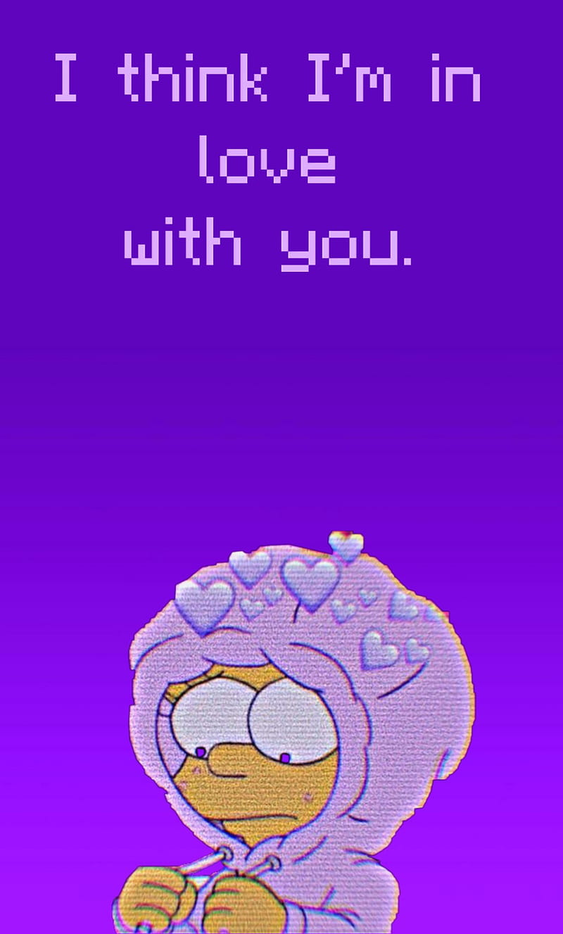 Purple aesthetic cursh love sad simpsons HD phone wallpaper  Peakpx