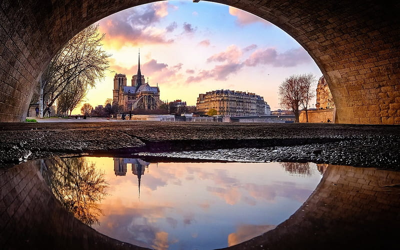 Notre-Dame Cathedral, Paris, France, Notre Dame de Paris, HD wallpaper