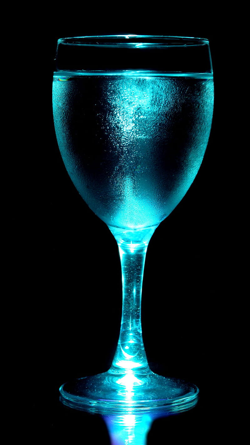 Neon Wine Glass, blue, HD phone wallpaper
