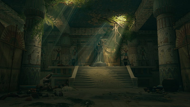 AC Origins Temple, assassins, creed, egypt, HD wallpaper