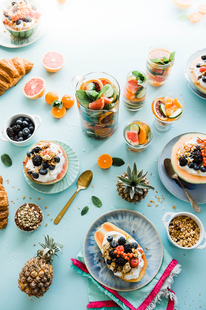 fruits, dishes, dessert, HD phone wallpaper